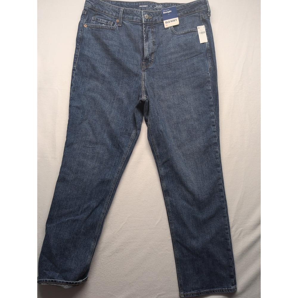 NWT Old Navy Extra High Rise Sky Hi Straight Secret Pockets Size 14‎